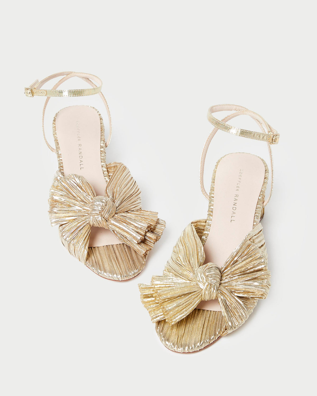 Dahlia Gold Pleated Bow Heel - Loeffler Randall Classic