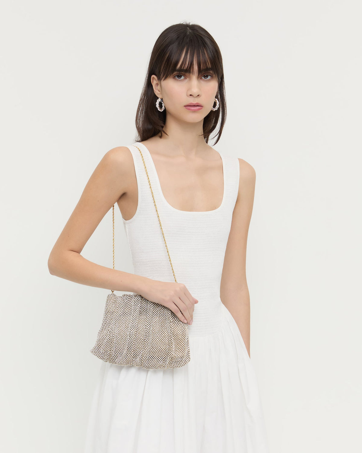 Ember Gold Diamante Gathered Clutch - Loeffler Randall Everyday