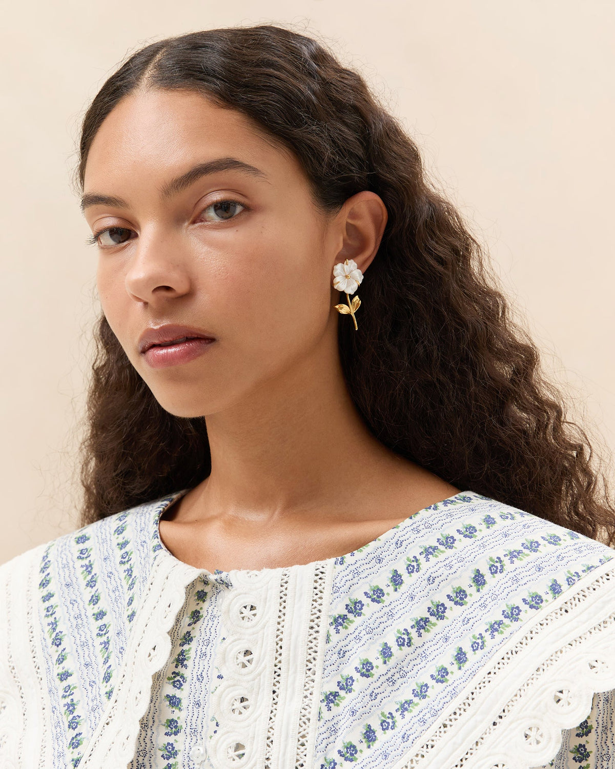 Mai Gold/Pearl Flower Earrings - Loeffler Randall Premium