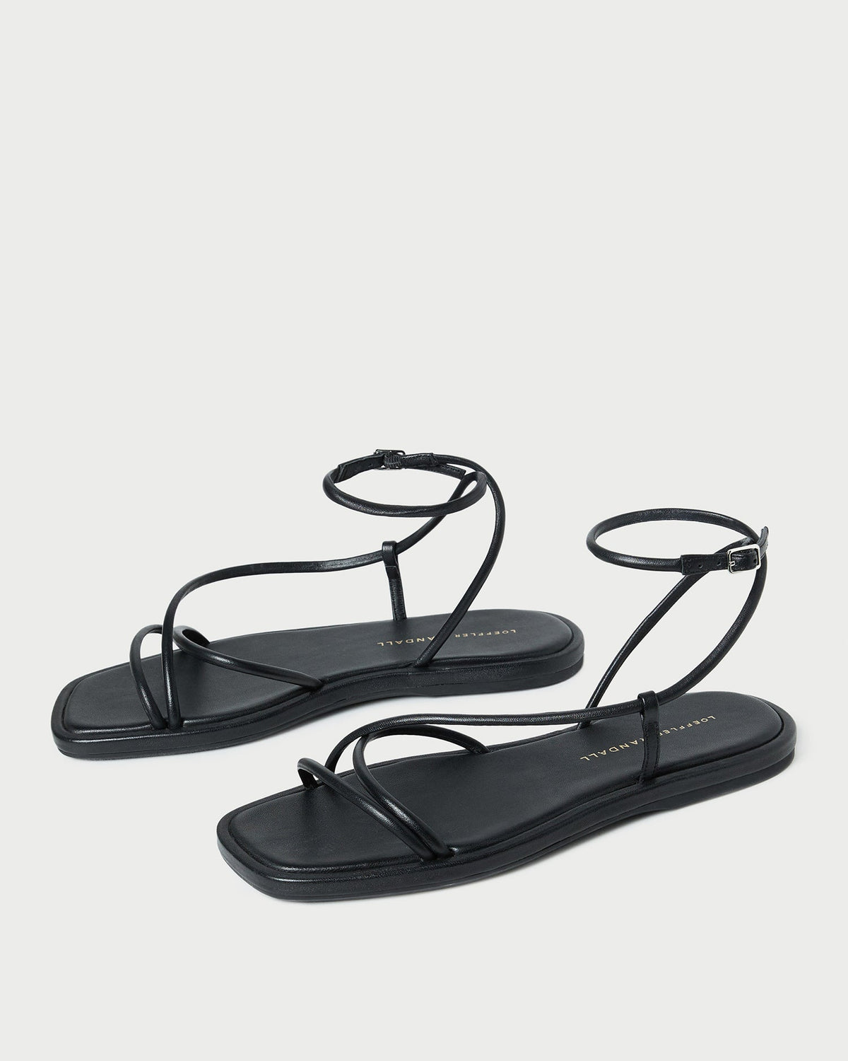 Noor Black Leather Flat Sandal - Loeffler Randall New