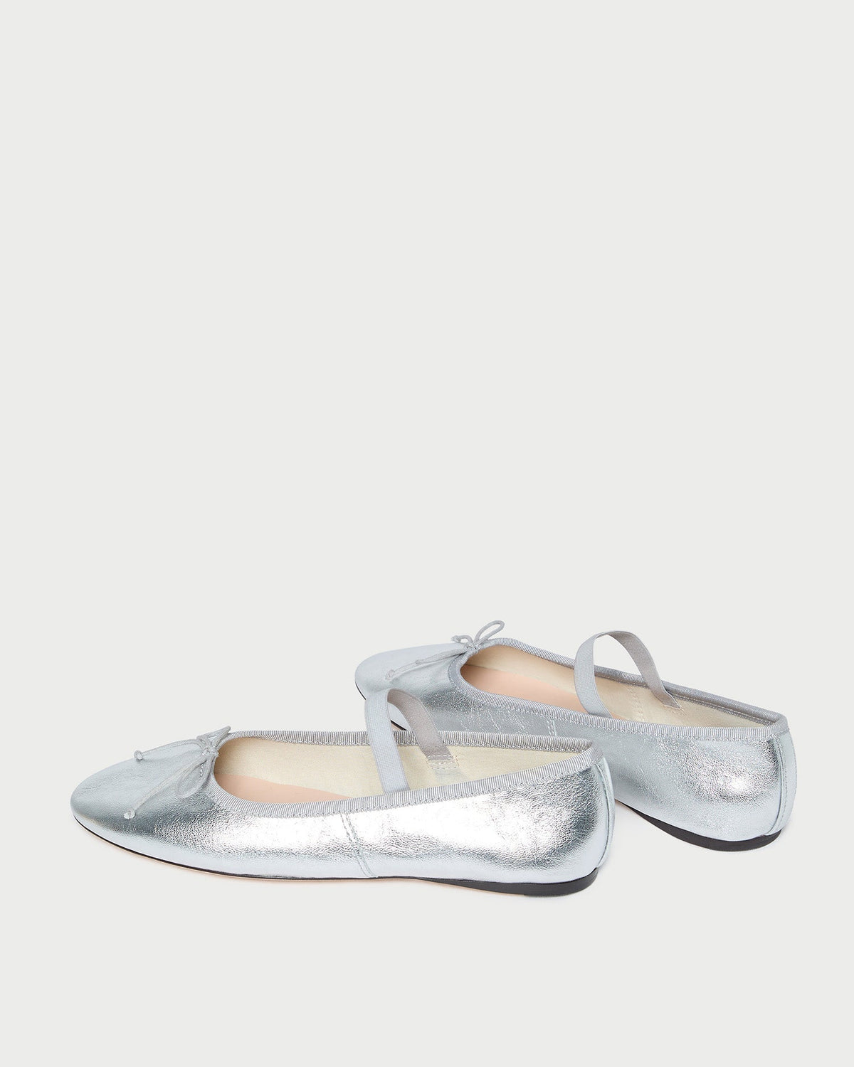 Leonie Silver Leather Ballet Flat - Loeffler Randall Trusted