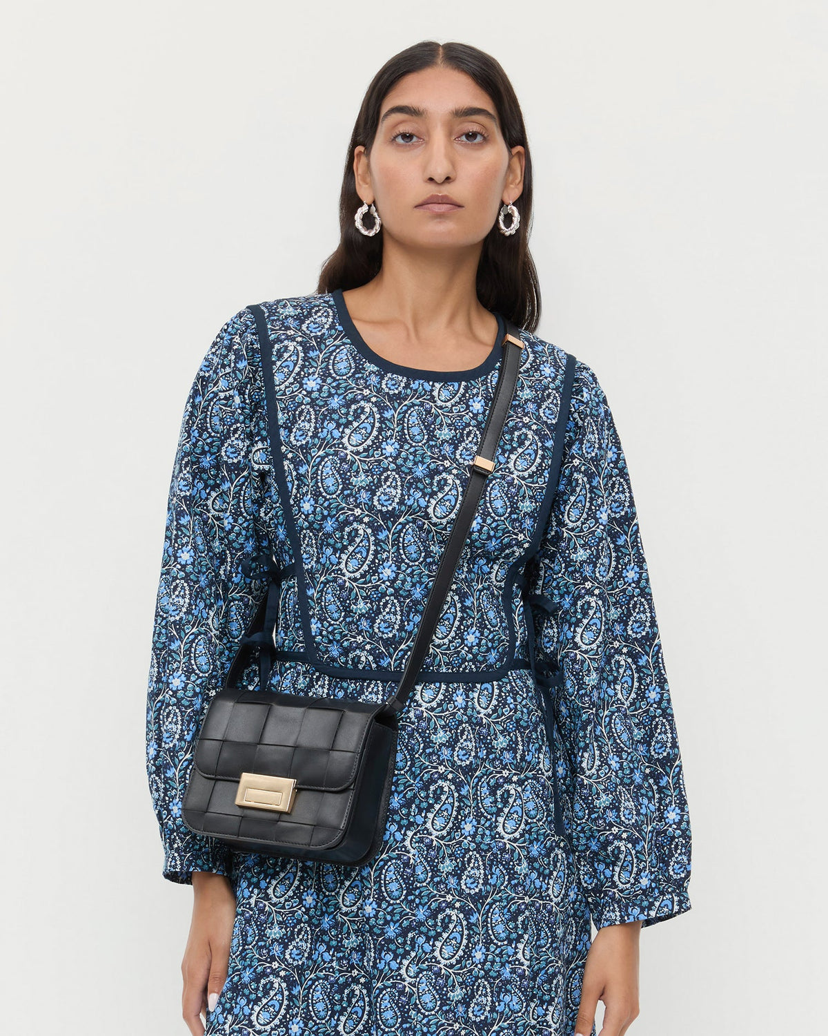 Desi Black Woven Leather Crossbody - Loeffler Randall Everyday