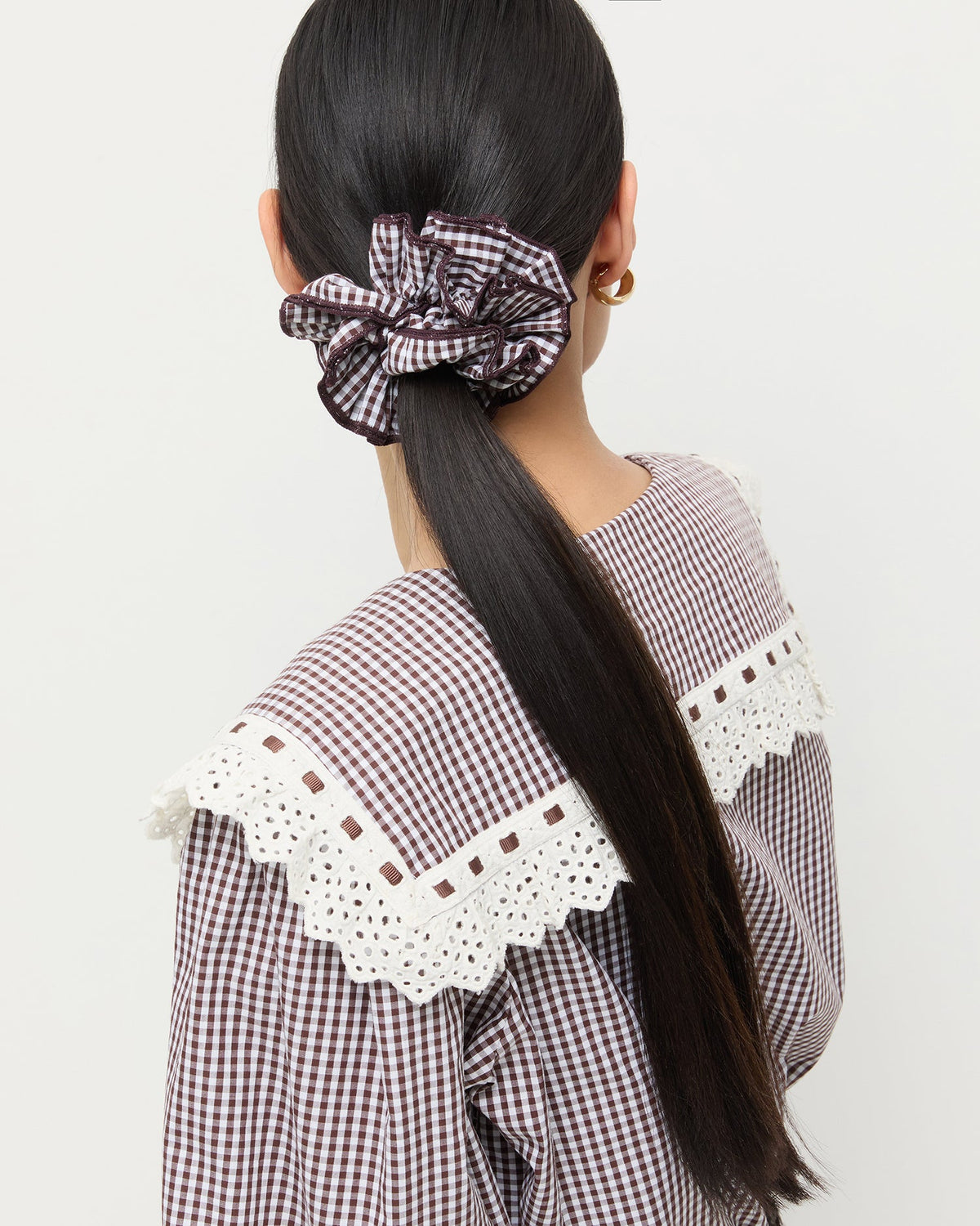 Felice Brown Gingham Layered Scrunchie - Loeffler Randall Special Offer