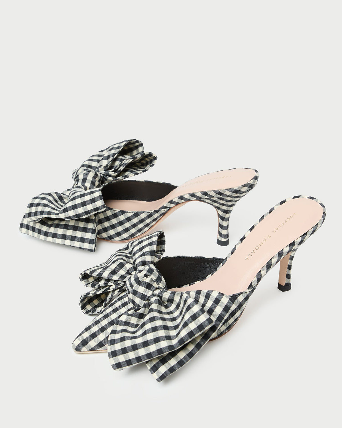 Margot Black/White Gingham Bow Mule - Loeffler Randall Sale