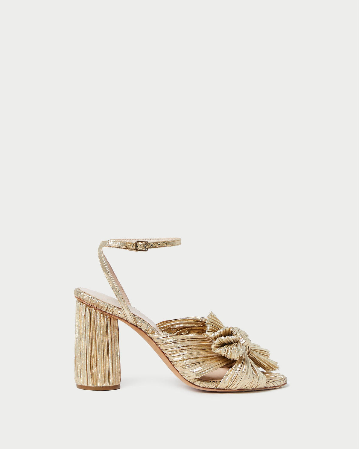Camellia Gold Pleated Bow Heel - Loeffler Randall Classic