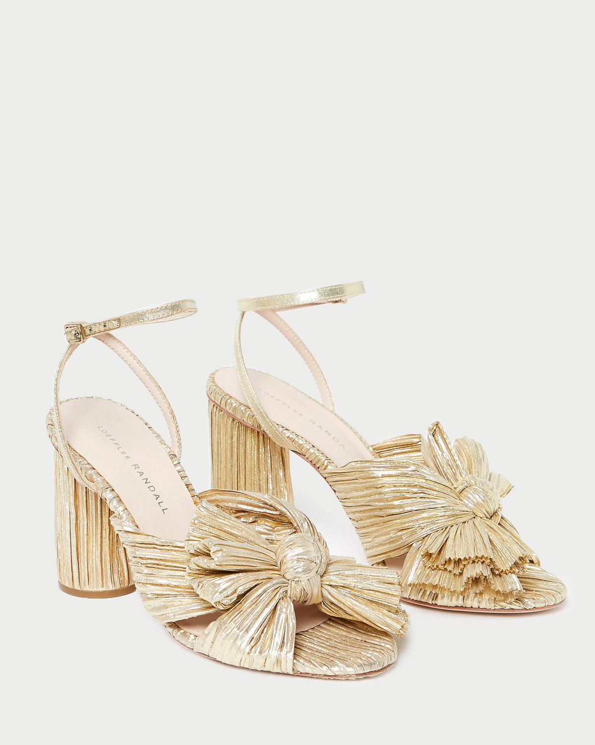 Camellia Gold Pleated Bow Heel - Loeffler Randall Classic