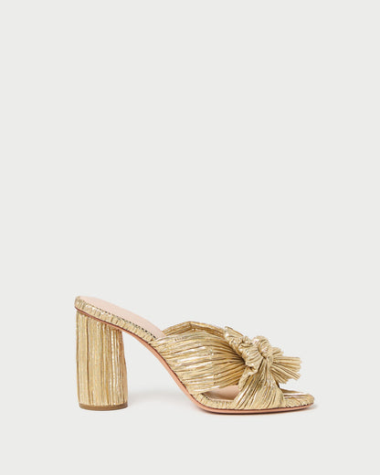 Penny Gold Pleated Bow Heel - Loeffler Randall Classic