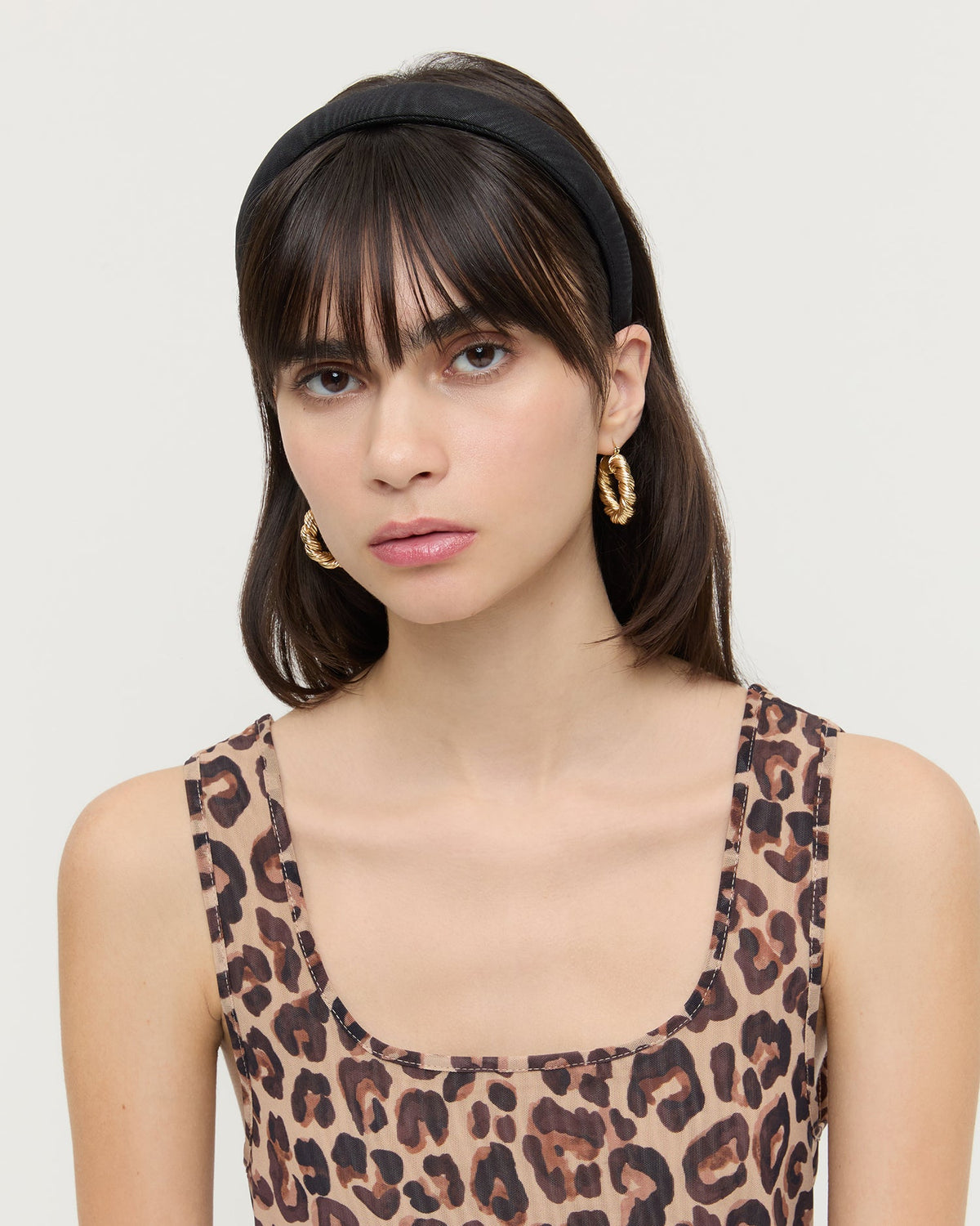 Marina Black Moiré Puffy Headband - Loeffler Randall Quality