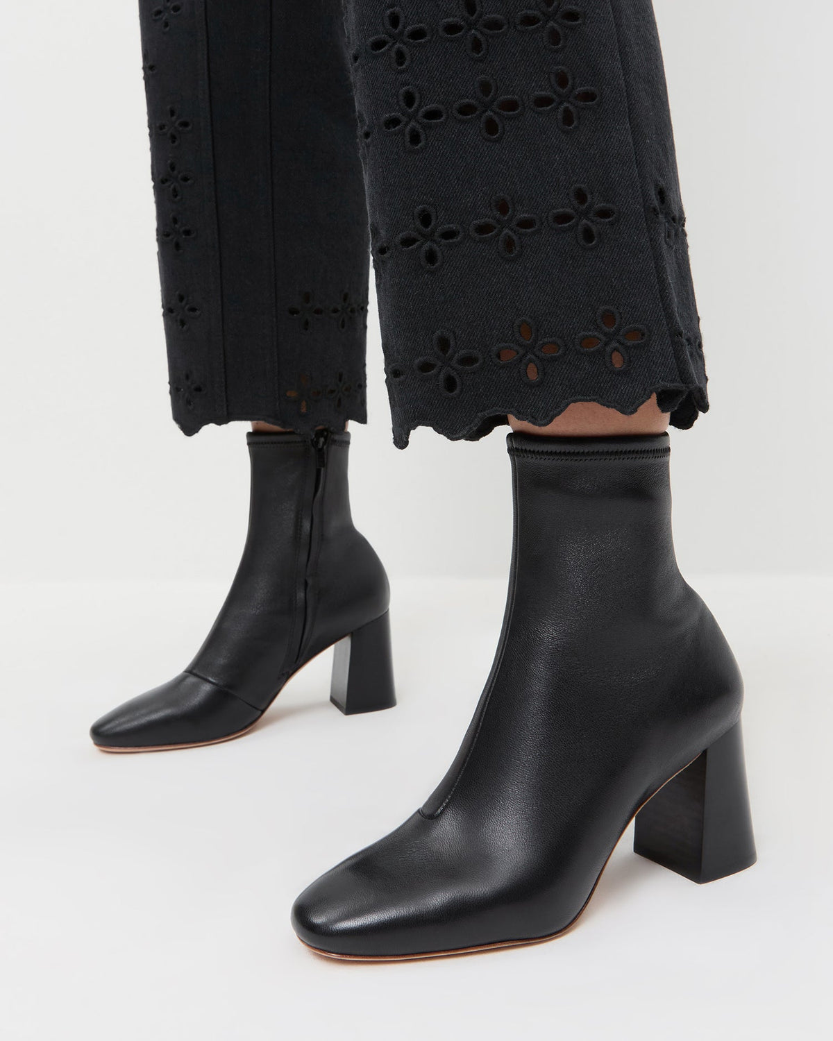 Elise Black Leather Stretch Bootie - Loeffler Randall Trending
