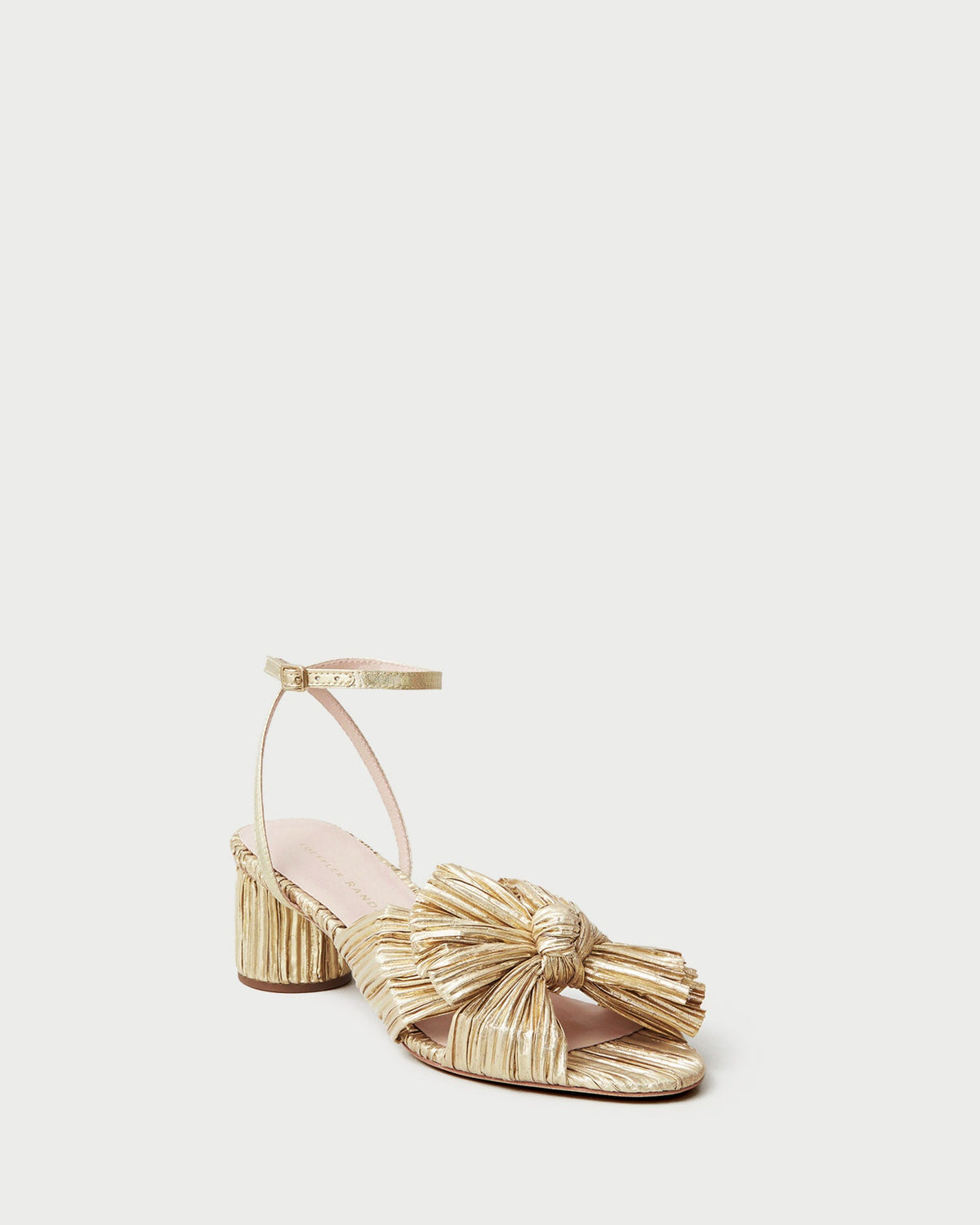 Dahlia Gold Pleated Bow Heel - Loeffler Randall Classic