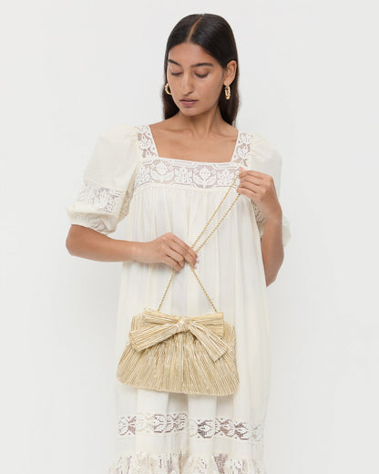 Rayne Gold Bow Clutch - Loeffler Randall Essential