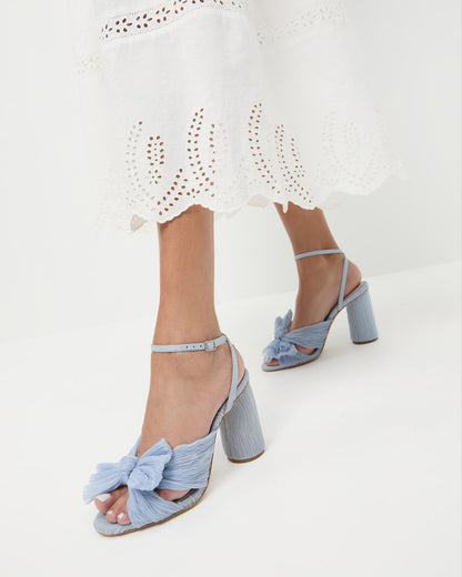 Camellia Blue Pleated Bow Heel - Loeffler Randall New