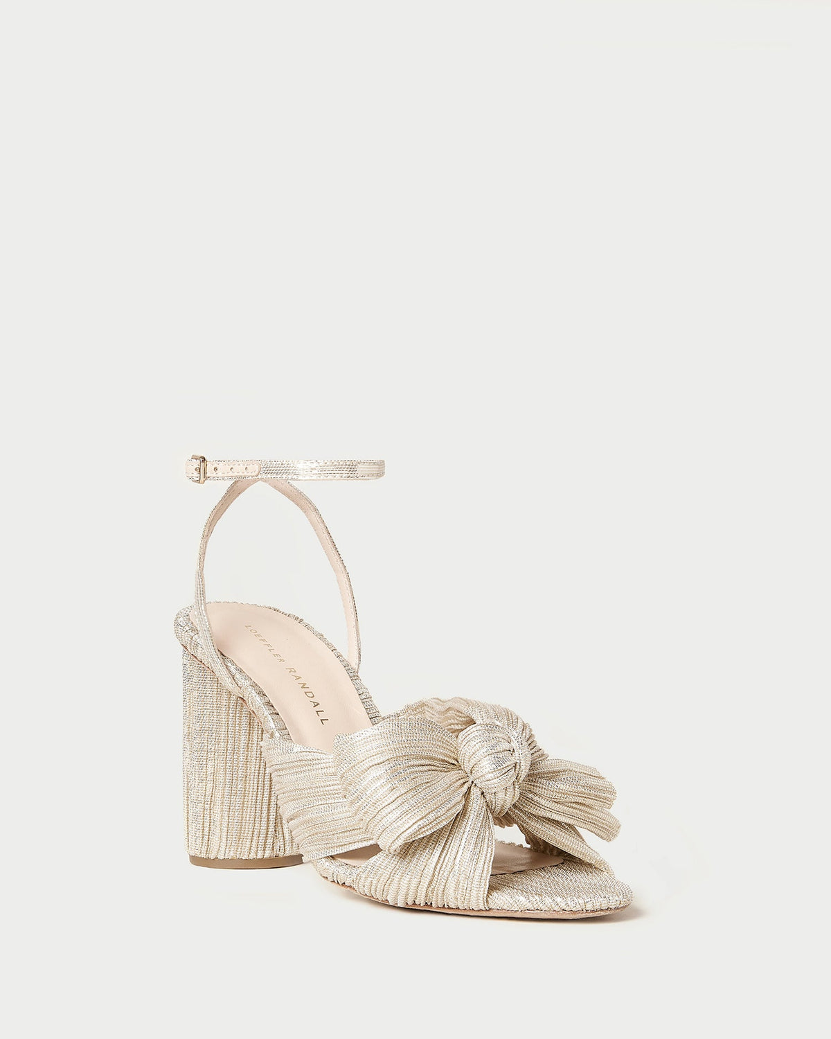 Camellia Platinum Pleated Bow Heel - Loeffler Randall Exclusive