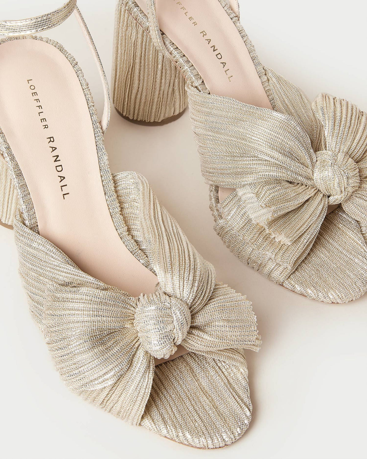 Camellia Platinum Pleated Bow Heel - Loeffler Randall Exclusive