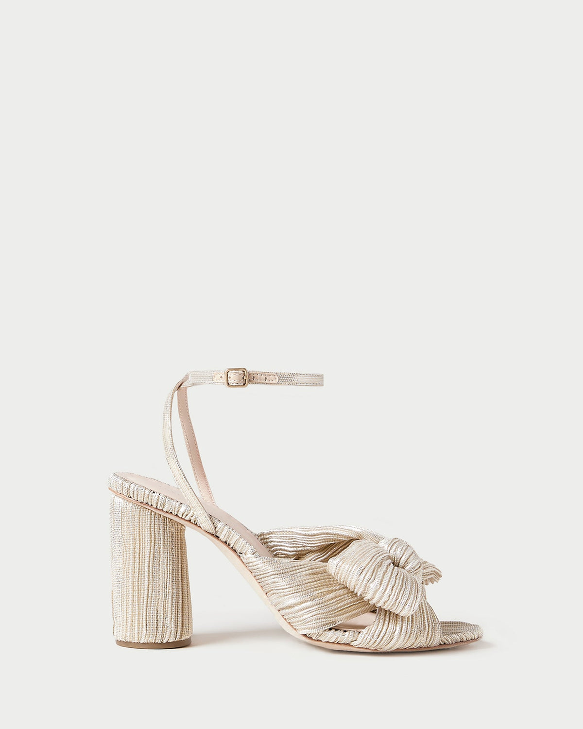 Camellia Platinum Pleated Bow Heel - Loeffler Randall Exclusive