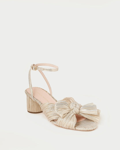 Dahlia Platinum Pleated Bow Heel - Loeffler Randall Premium