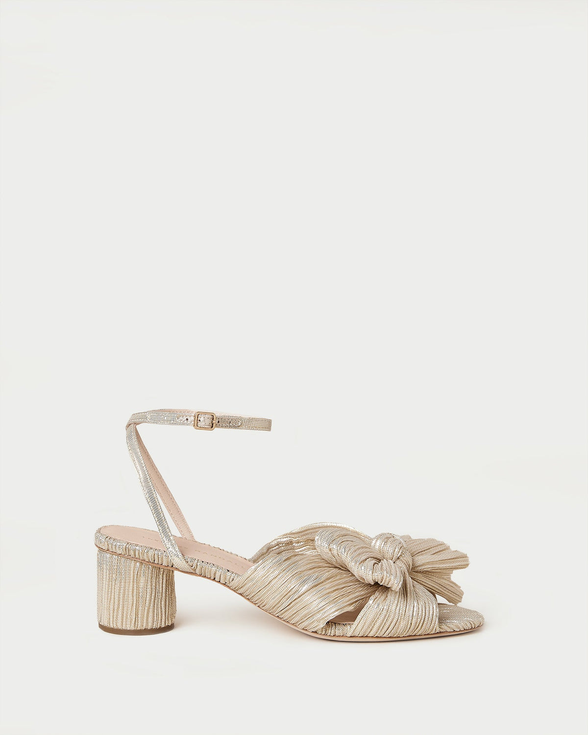 Dahlia Platinum Pleated Bow Heel - Loeffler Randall Premium