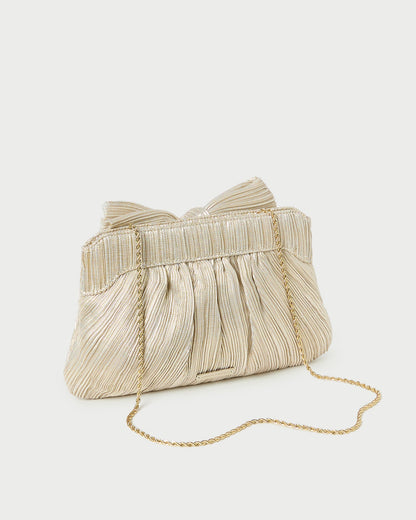 Rayne Platinum Bow Clutch - Loeffler Randall Smart Buy