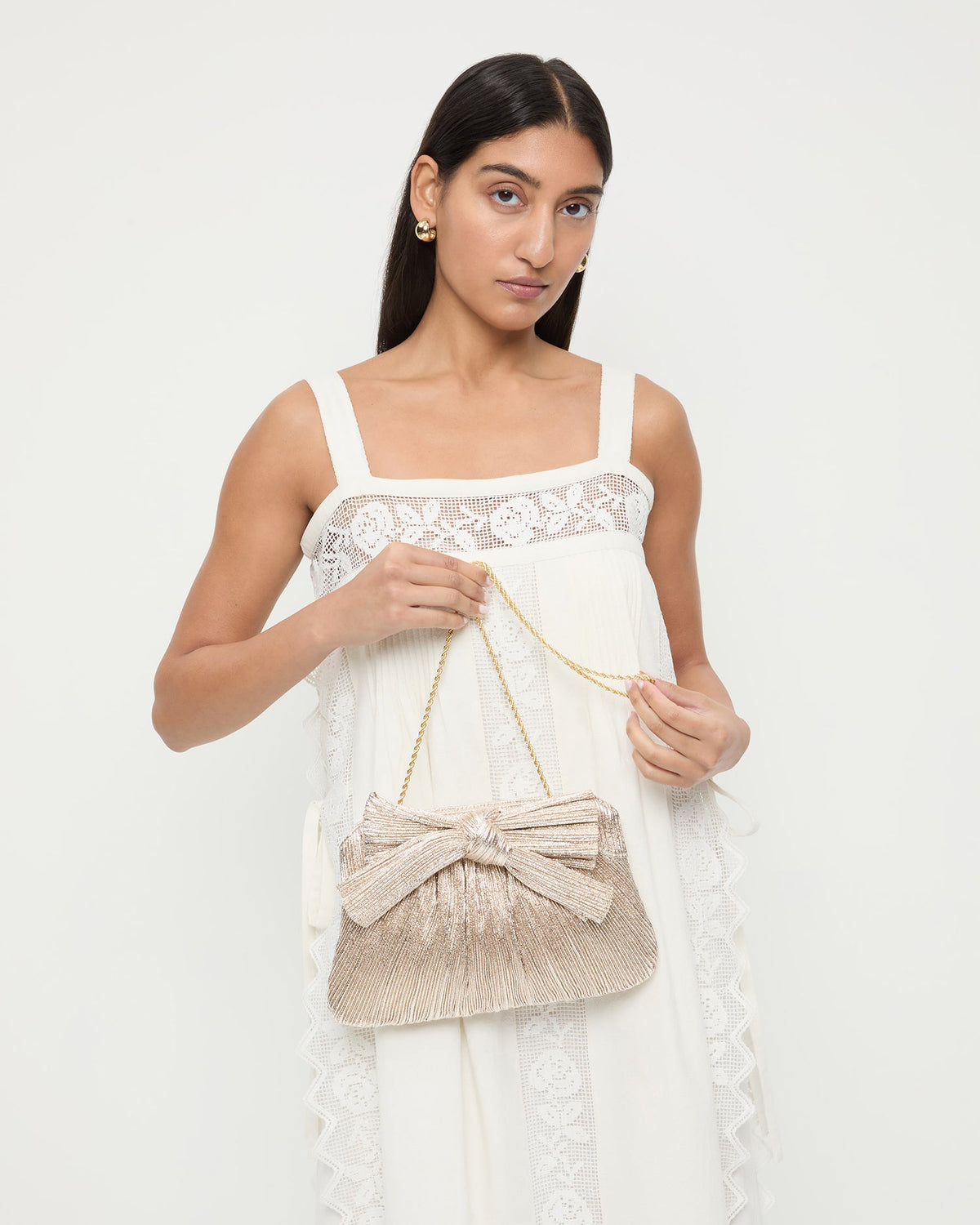 Rayne Platinum Bow Clutch - Loeffler Randall Smart Buy