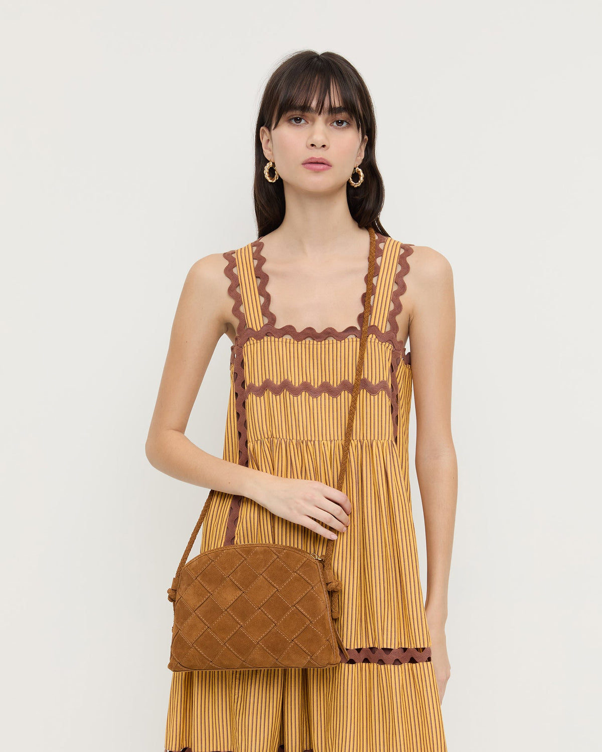 Mallory Cacao Woven Suede Crossbody - Loeffler Randall Best Seller