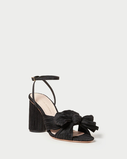 Camellia Black Pleated Bow Heel - Loeffler Randall Value