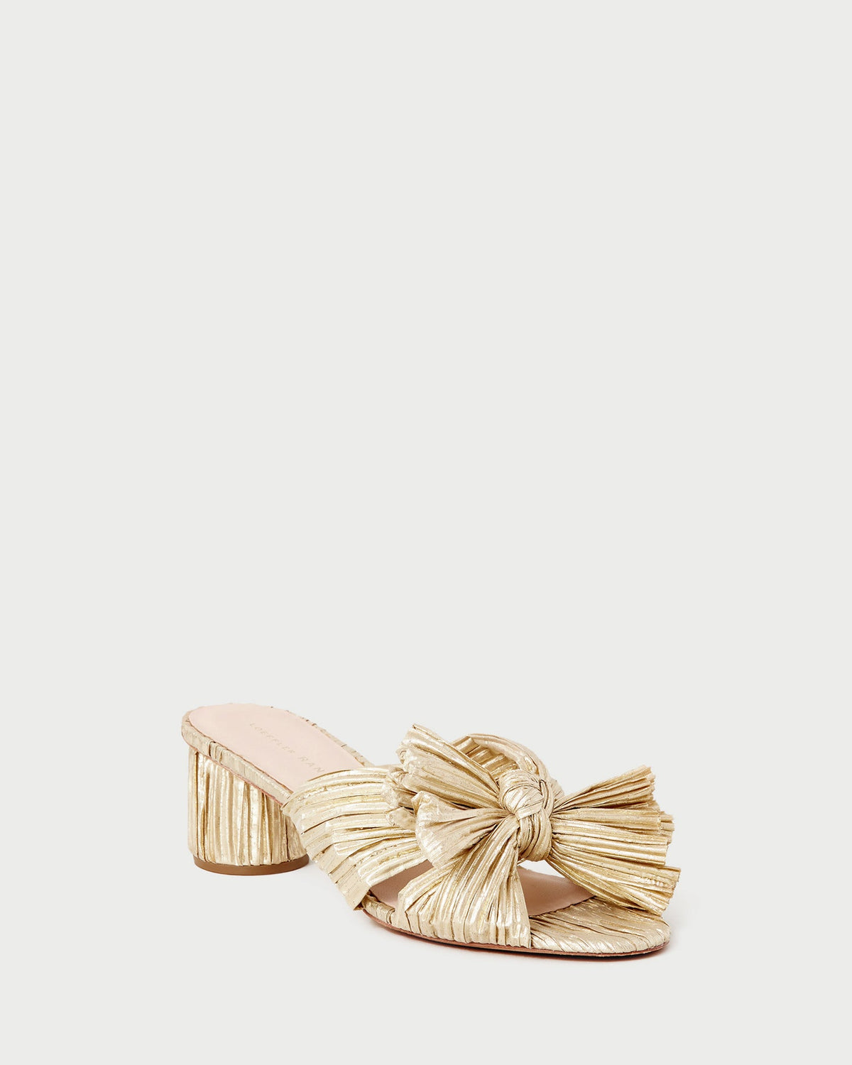 Emilia Gold Pleated Bow Heel - Loeffler Randall Recommended