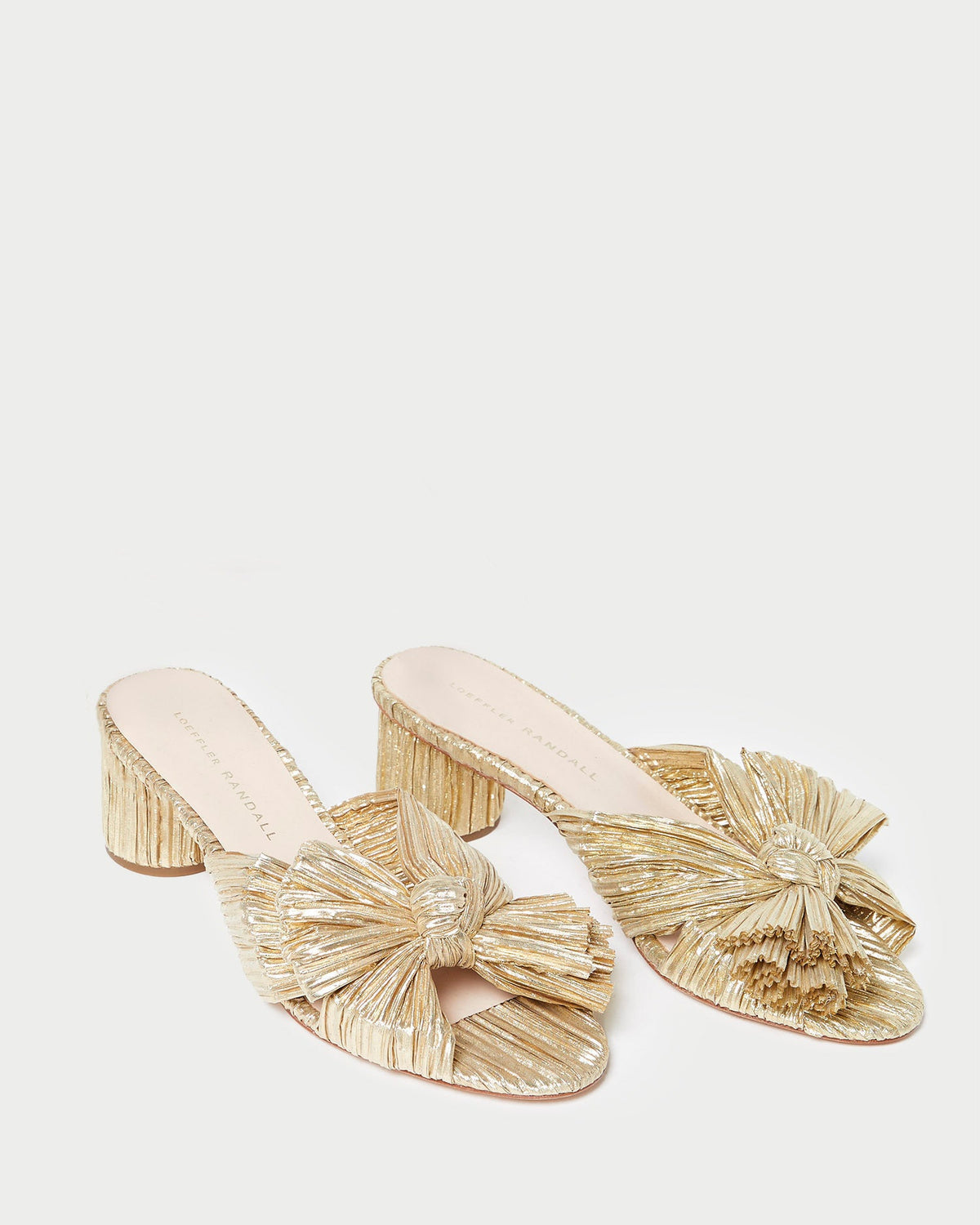 Emilia Gold Pleated Bow Heel - Loeffler Randall Recommended