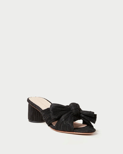 Emilia Black Pleated Bow Heel - Loeffler Randall Featured