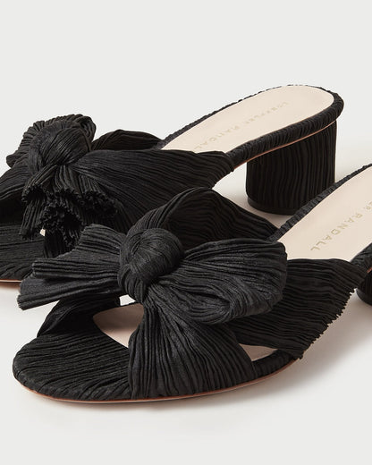 Emilia Black Pleated Bow Heel - Loeffler Randall Featured