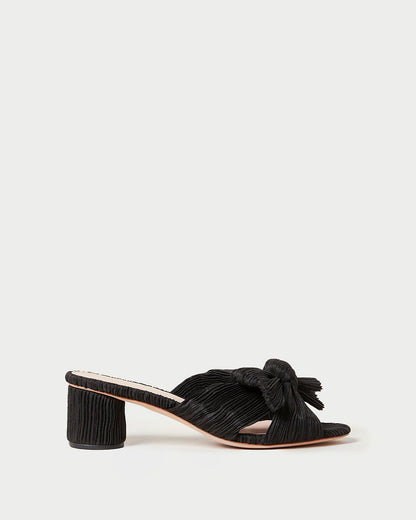 Emilia Black Pleated Bow Heel - Loeffler Randall Featured