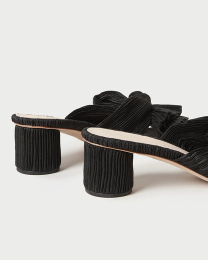 Emilia Black Pleated Bow Heel - Loeffler Randall Featured