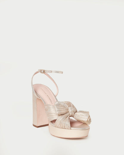 Natalia Platinum Platform Bow Heel - Loeffler Randall Quality
