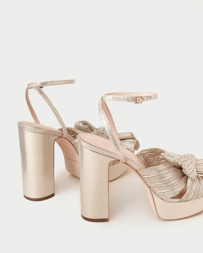 Natalia Platinum Platform Bow Heel - Loeffler Randall Quality