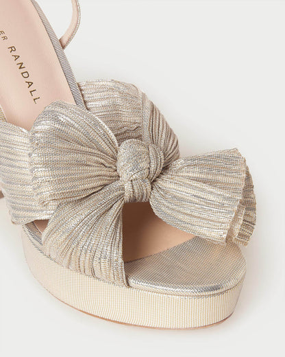 Natalia Platinum Platform Bow Heel - Loeffler Randall Quality