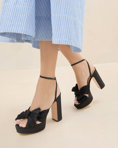 Natalia Black Platform Bow Heel - Loeffler Randall Quality