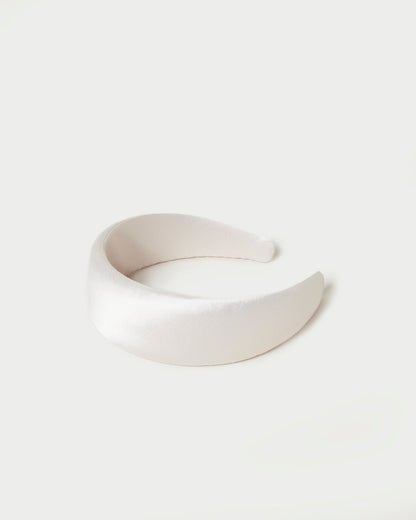 Bellamy Cream Satin Headband - Loeffler Randall Signature