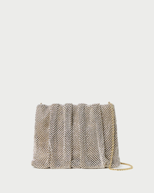 Ember Gold Diamante Gathered Clutch - Loeffler Randall Everyday