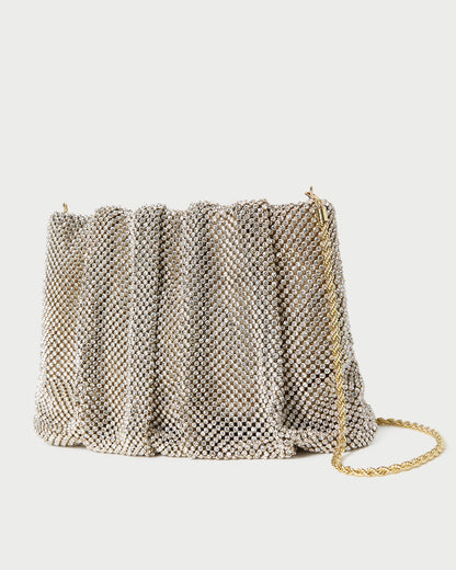Ember Gold Diamante Gathered Clutch - Loeffler Randall Everyday