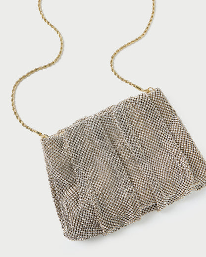 Ember Gold Diamante Gathered Clutch - Loeffler Randall Everyday
