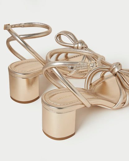 Mikel Champagne Bow Mid-Heel Sandal - Loeffler Randall Top Pick