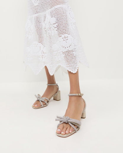 Mikel Cappuccino Bow Mid-Heel Sandal - Loeffler Randall Great Value