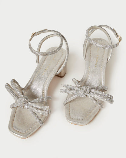 Mikel Cappuccino Bow Mid-Heel Sandal - Loeffler Randall Great Value