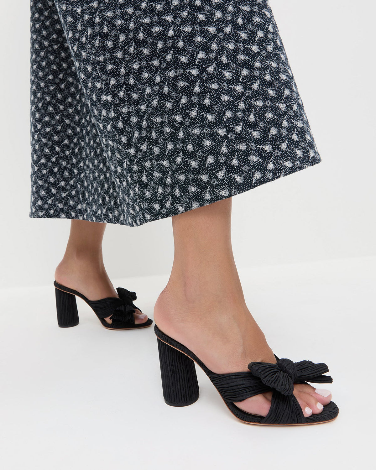 Penny Black Pleated Bow Heel - Loeffler Randall Essential