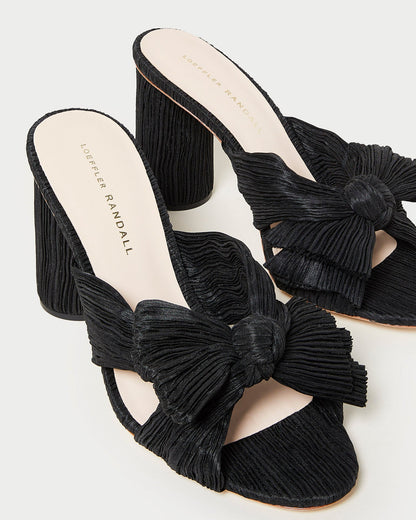 Penny Black Pleated Bow Heel - Loeffler Randall Essential