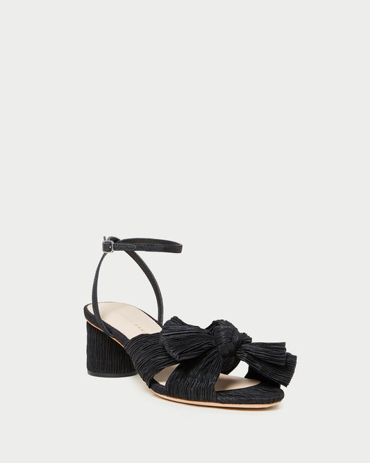 Dahlia Black Pleated Bow Heel - Loeffler Randall Popular