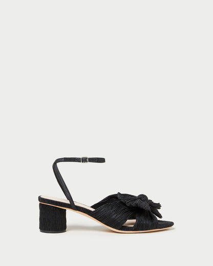Dahlia Black Pleated Bow Heel - Loeffler Randall Popular