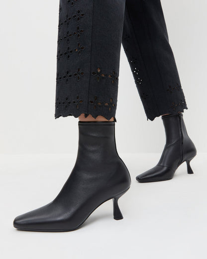 Thandy Black Leather Curved Heel Bootie - Loeffler Randall Best Price