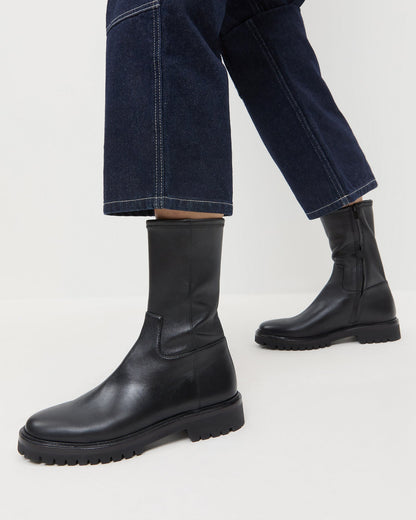 Danny Black Leather Lug Boot - Loeffler Randall Sale