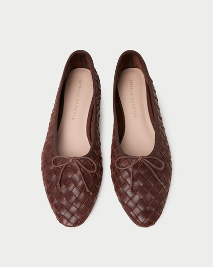 Landry Chocolate Woven Ballet Flat - Loeffler Randall Special Offer