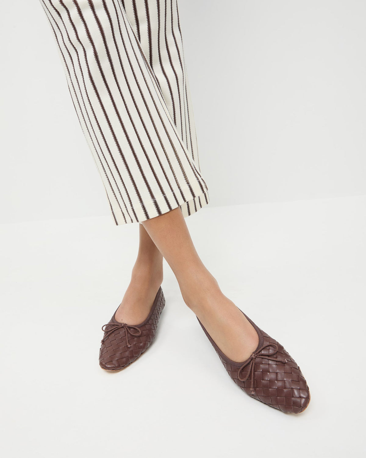Landry Chocolate Woven Ballet Flat - Loeffler Randall Special Offer